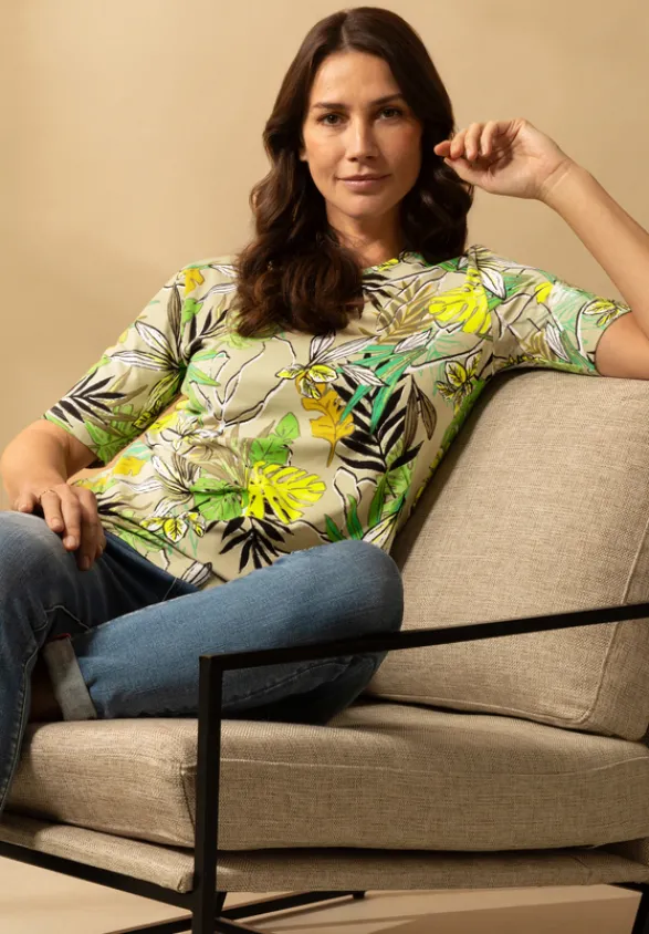 Betty Barclay Shirts*Basic Shirt mit Blumenprint Green /Khaki