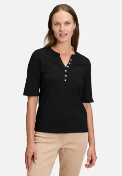 Betty Barclay Shirts*Basic Shirt mit Knöpfen Patch Black/Beige