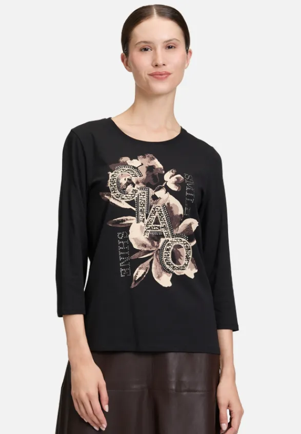 Betty Barclay Shirts*Basic Shirt mit Placement Patch Black/Brown