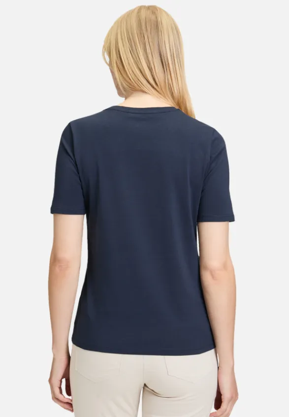 Betty Barclay Shirts*Basic Shirt mit Placement Patch Dark Blue/Beige