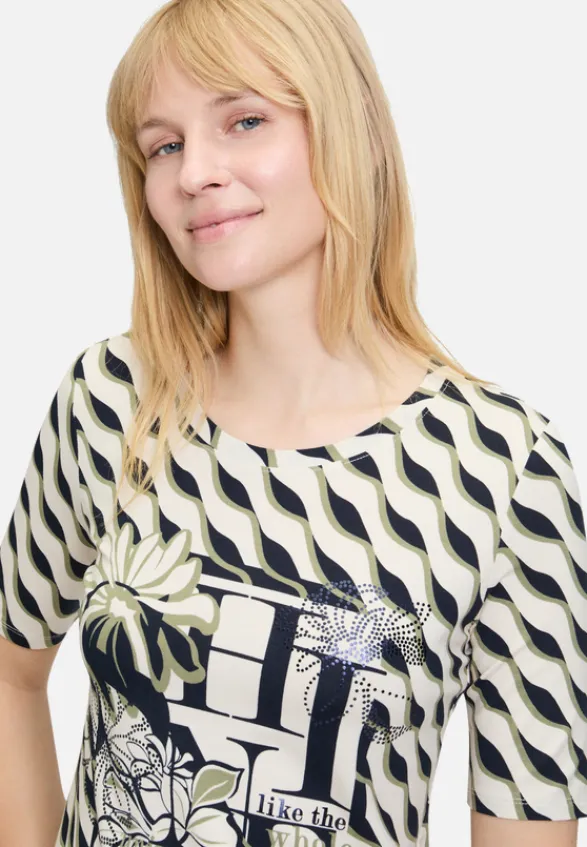 Betty Barclay Shirts*Basic Shirt mit Print Beige/Dark Blue