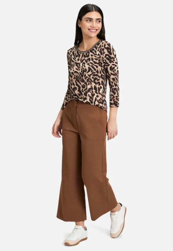 Betty Barclay Shirts*Basic Shirt mit Rippbündchen Schwarz/Beige