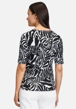 Betty Barclay Shirts*Basic Shirt mit Rippenstruktur Schwarz/Weiß