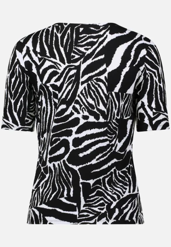 Betty Barclay Shirts*Basic Shirt mit Rippenstruktur Schwarz/Weiß