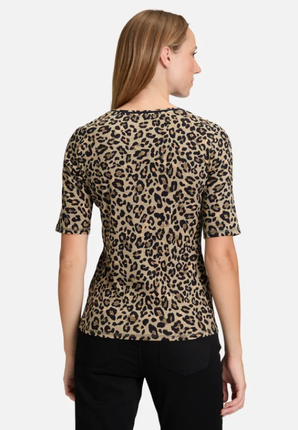 Betty Barclay Shirts*Basic Shirt mit Rippenstruktur Khaki/Schwarz