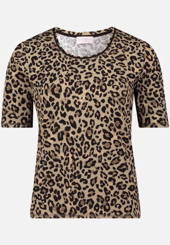Betty Barclay Shirts*Basic Shirt mit Rippenstruktur Khaki/Schwarz