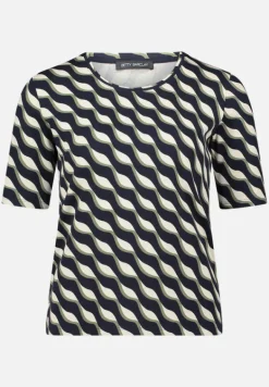 Betty Barclay Shirts*Basic Shirt mit Rippenstruktur Dark Blue/Green