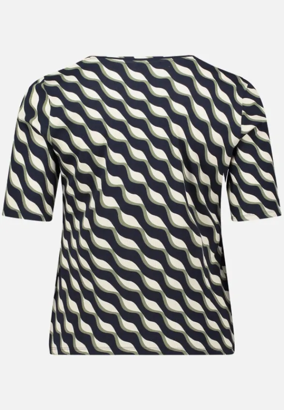 Betty Barclay Shirts*Basic Shirt mit Rippenstruktur Dark Blue/Green