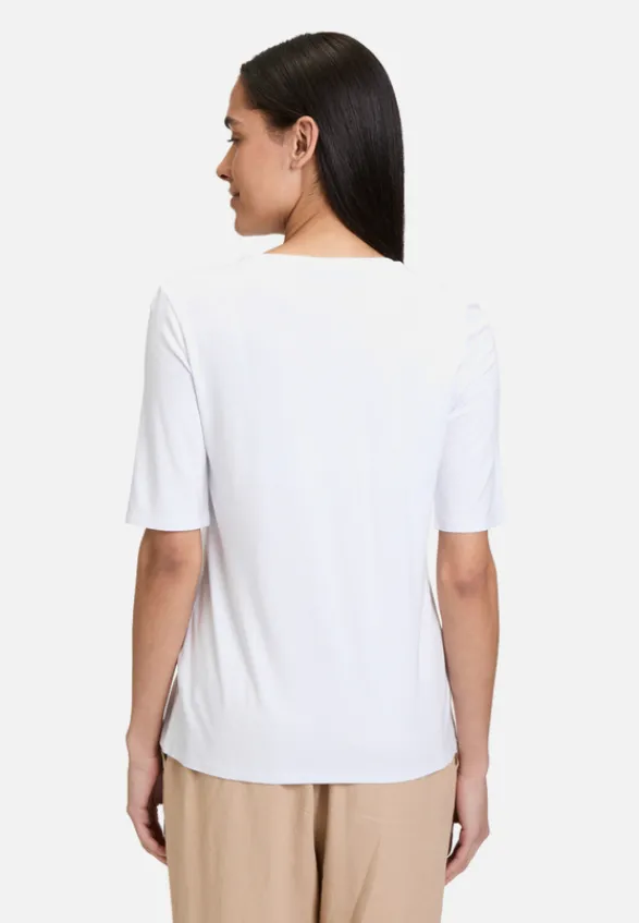Betty Barclay Shirts*Basic Shirt mit Rundhalsausschnitt White/Khaki