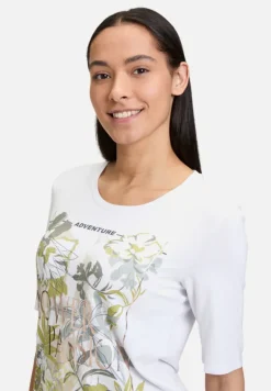 Betty Barclay Shirts*Basic Shirt mit Rundhalsausschnitt White/Khaki