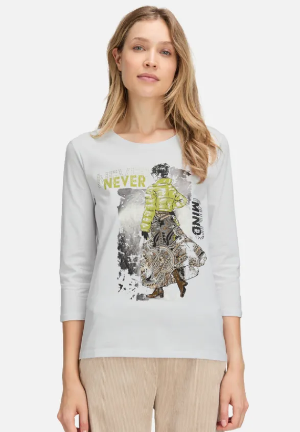 Betty Barclay Shirts*Basic Shirt mit Rundhalsausschnitt Patch White/Green