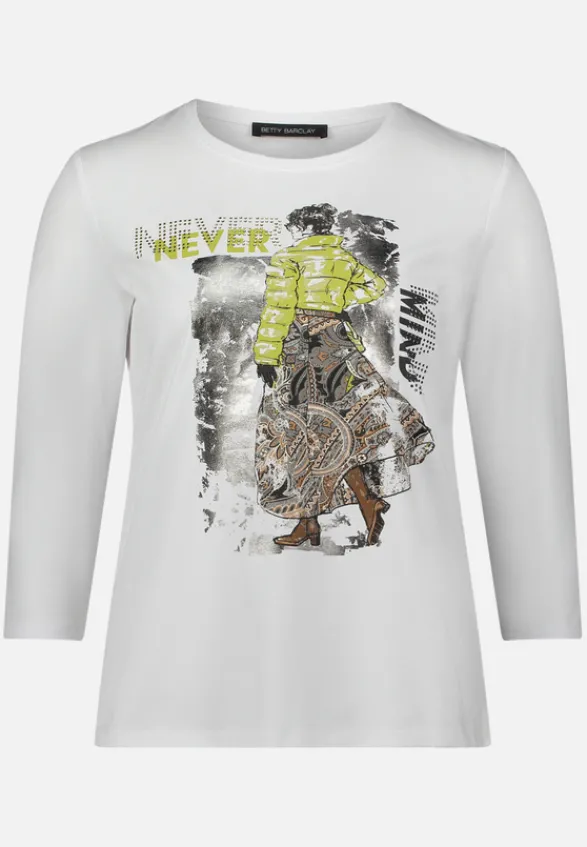 Betty Barclay Shirts*Basic Shirt mit Rundhalsausschnitt Patch White/Green