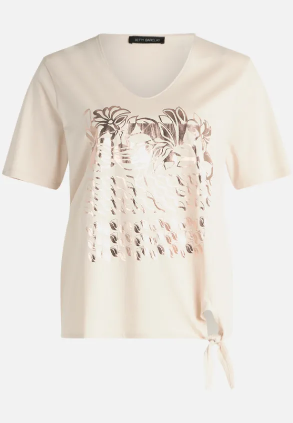 Betty Barclay Shirts*Basic Shirt mit Schleifenknoten Patch Beige/Beige