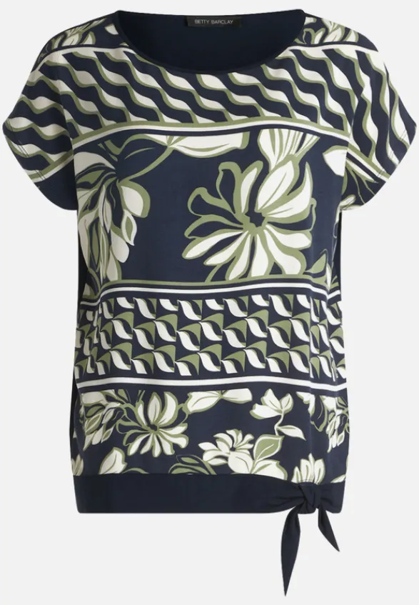 Betty Barclay Shirts*Basic Shirt mit Schleifenknoten Dark Blue/Green