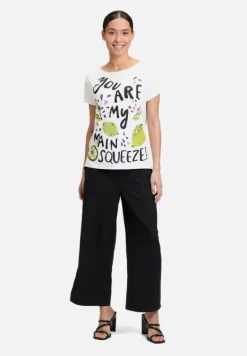 Betty Barclay Shirts*Basic Shirt mit U-Boot-Ausschnitt White/Khaki