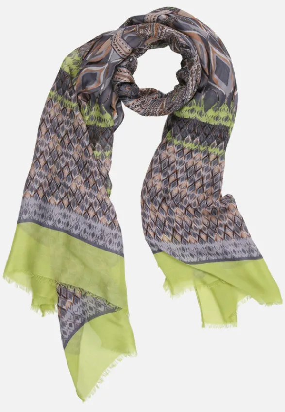 Betty Barclay Accessoires*Basic-Schal mit Aufdruck Grau/Grün
