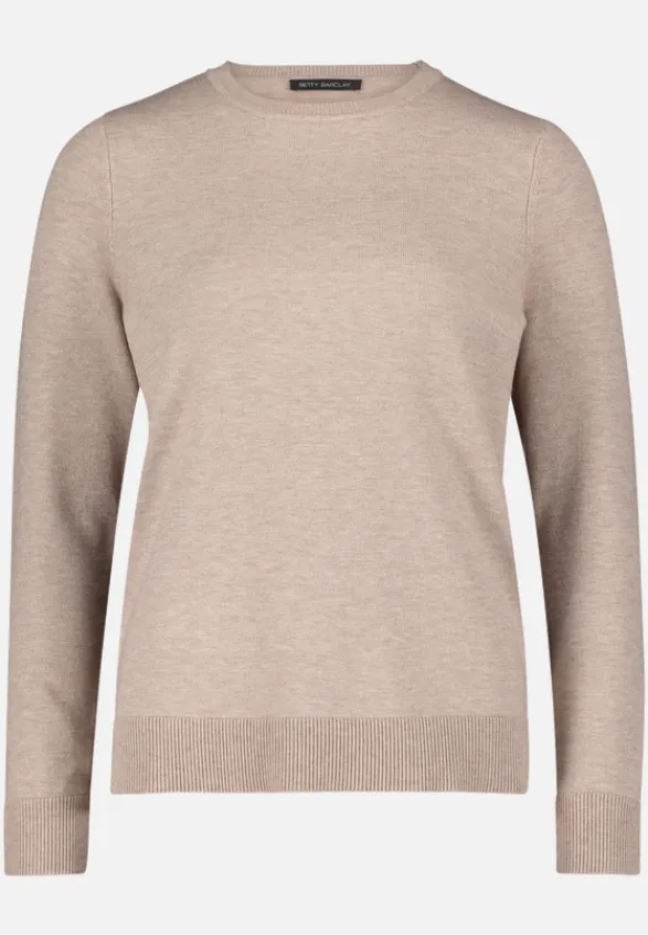 Betty Barclay Basics|Strick*Basic-Strickpullover mit Rundhalsausschnitt FunghiMelange