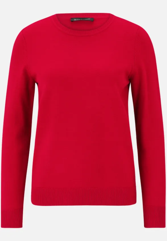 Betty Barclay Strick*Basic-Strickpullover mit Rundhalsausschnitt Rot