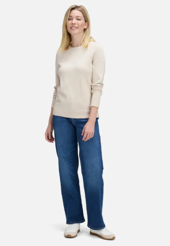 Betty Barclay Strick*Basic-Strickpullover mit Rundhalsausschnitt beige