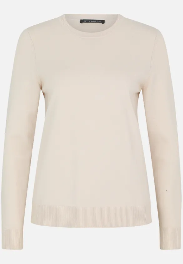 Betty Barclay Strick*Basic-Strickpullover mit Rundhalsausschnitt beige