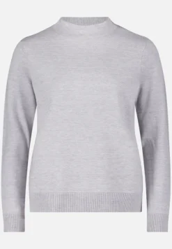 Betty Barclay Basics|Strick*Basic-Strickpullover mit Stehkragen Grey Melange