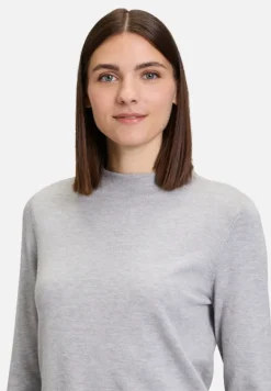 Betty Barclay Basics|Strick*Basic-Strickpullover mit Stehkragen Grey Melange