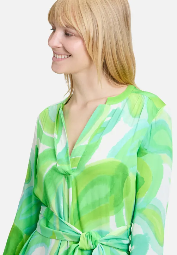 Betty Barclay Kleider*Blusenkleid mit Gürtel Cream/Green