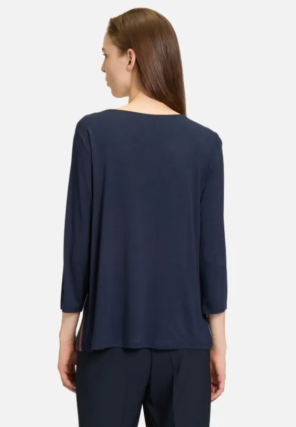 Betty Barclay Blusen|Shirts*Blusenshirt mit Aufdruck Dark Blue/Beige