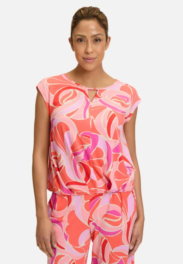 Betty Barclay Festliche Mode|Shirts*Blusenshirt mit Gummizug Red/Rosè