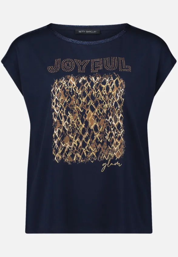 Betty Barclay Shirts*Blusenshirt mit U-Boot-Ausschnitt Dark Blue/Rosé