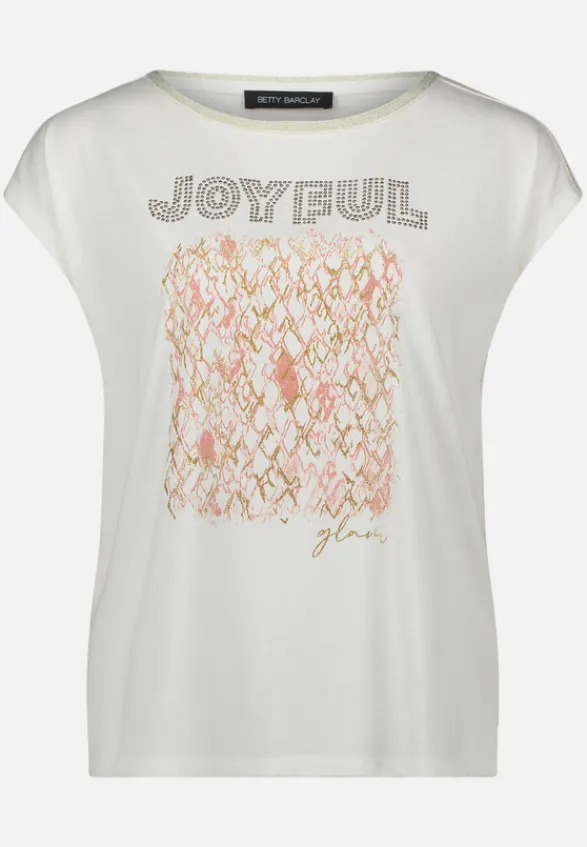 Betty Barclay Shirts*Blusenshirt mit U-Boot-Ausschnitt Patch White/Rosé