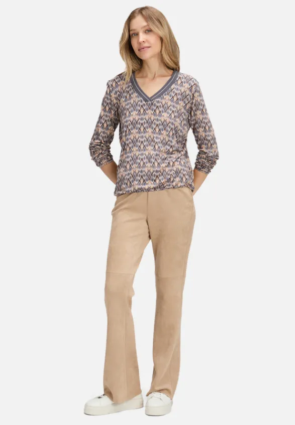 Betty Barclay Shirts*Blusenshirt mit V-Ausschnitt Grau/Beige