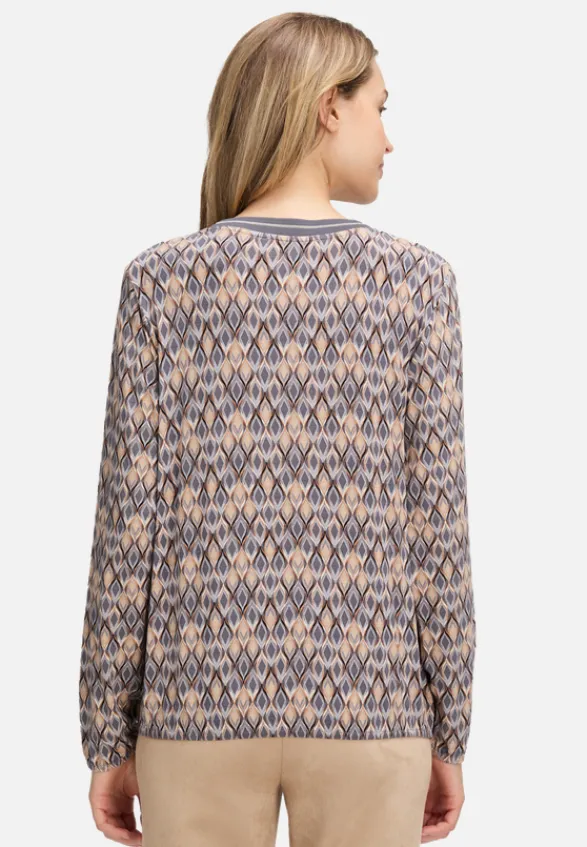 Betty Barclay Shirts*Blusenshirt mit V-Ausschnitt Grau/Beige