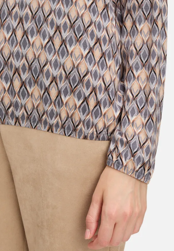Betty Barclay Shirts*Blusenshirt mit V-Ausschnitt Grau/Beige