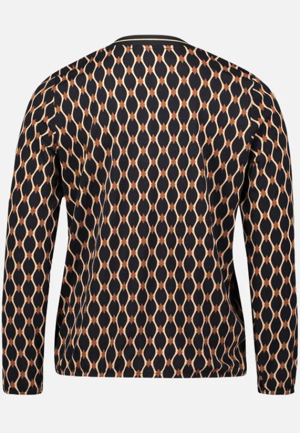 Betty Barclay Shirts*Blusenshirt mit V-Ausschnitt Schwarz/Beige