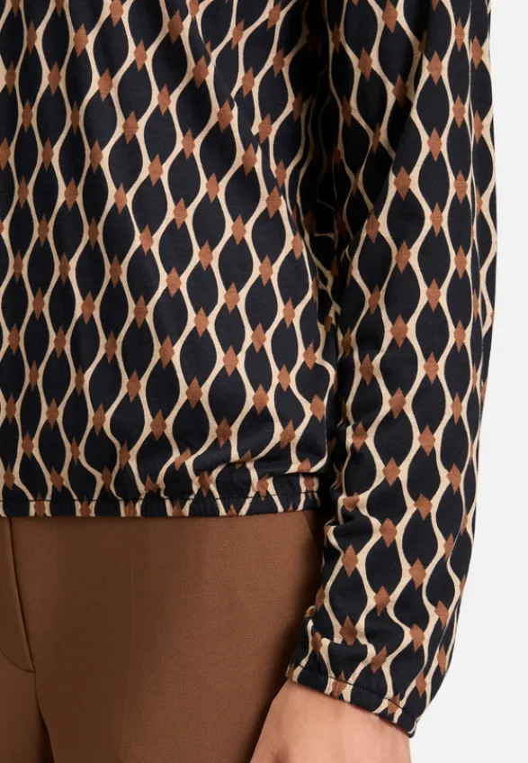 Betty Barclay Shirts*Blusenshirt mit V-Ausschnitt Schwarz/Beige