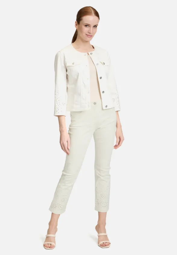 Betty Barclay Hosen*Casual-Hose mit Stickerei Rohweiß