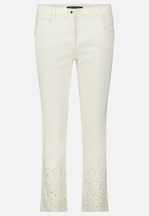 Betty Barclay Hosen*Casual-Hose mit Stickerei Rohweiß