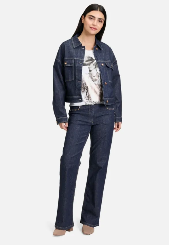 Betty Barclay Jeans*Casual-Hose mit Waschung Dark Blue Denim