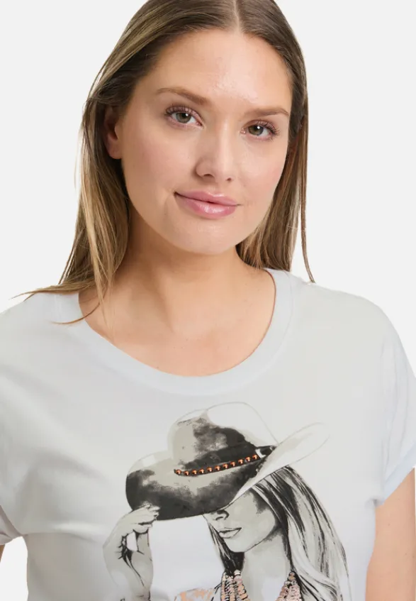 Betty Barclay Shirts*Casual-Shirt mit Ärmelaufschlag Patch White/Brown