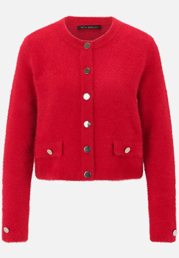 Betty Barclay Strick|Jacken*Casual-Strickjacke mit Knopfleiste Rot