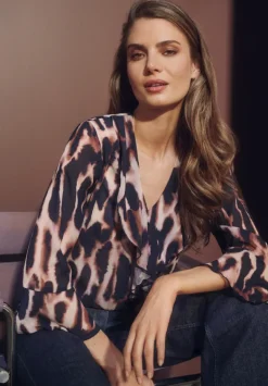 Betty Barclay Blusen*Chiffonbluse mit Print Dark Blue/Rosé