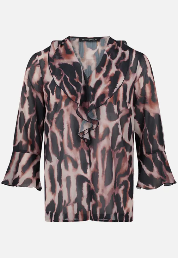 Betty Barclay Blusen*Chiffonbluse mit Print Dark Blue/Rosé