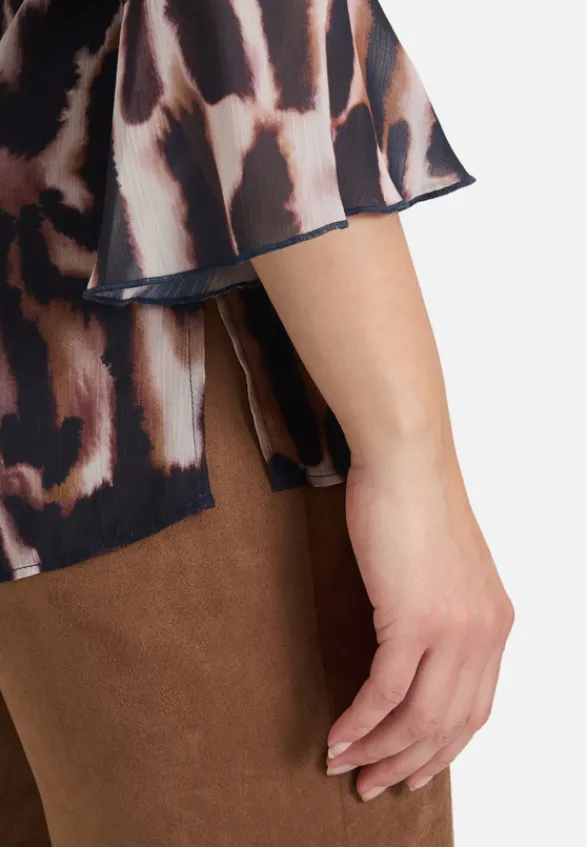 Betty Barclay Blusen*Chiffonbluse mit Print Dark Blue/Rosé