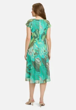 Betty Barclay Kleider*Chiffonkleid figurbetont Khaki/Blau