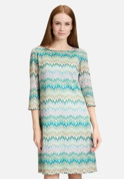 Betty Barclay Kleider*Etuikleid mit 3/4 Arm Khaki/Blau