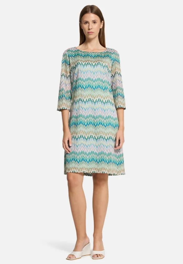 Betty Barclay Kleider*Etuikleid mit 3/4 Arm Khaki/Blau