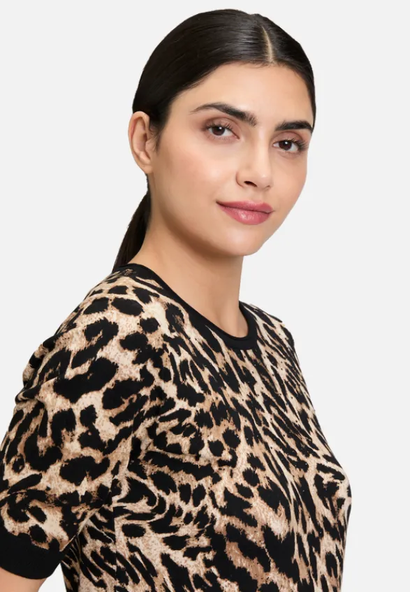 Betty Barclay Strick*Feinstrickpullover mit Animalprint Schwarz/Beige
