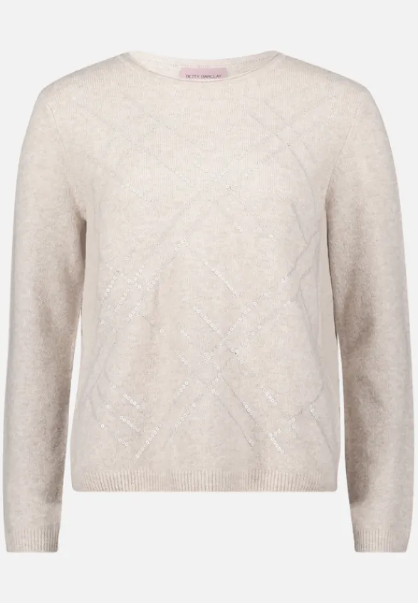 Betty Barclay Strick*Feinstrickpullover mit Applikation Light Beige Melange