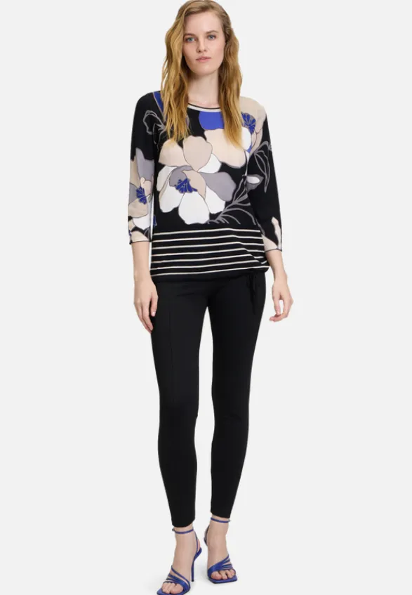 Betty Barclay Strick*Feinstrickpullover mit Blumenprint Schwarz/Blau